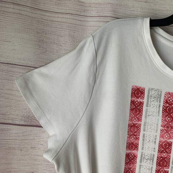 Studio Works The Studio Tee White American Flag T-Shirt Handkerchief Jewels XL - Picture 13 of 15